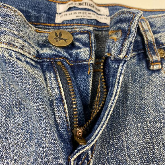 One X Teaspoon Awesome Baggies Jeans Destroyed Cobain Cropped Boyfriend 27 NWT - Picture 7 of 11